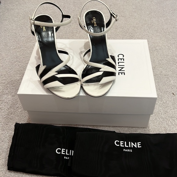 Celine size 38 (8us) beautiful white and black feathered sides. - Picture 11 of 11